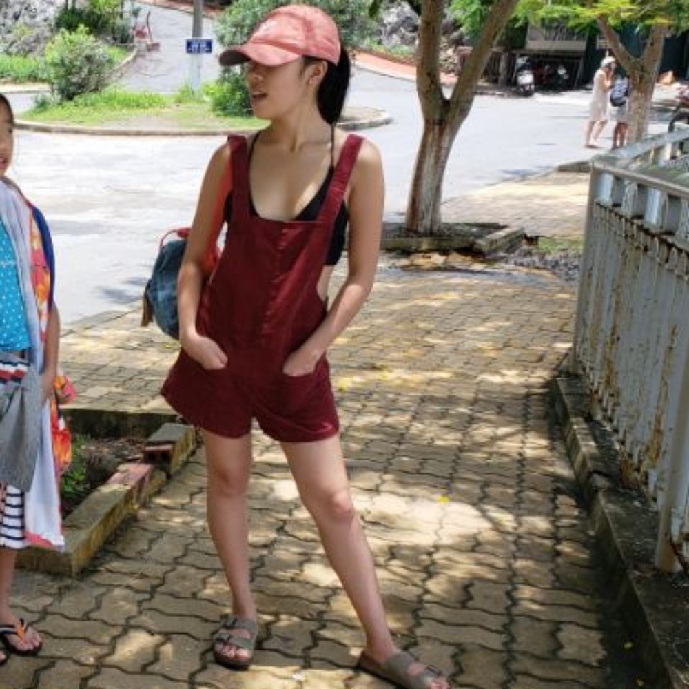 H&M Corduroy Burgundy Romper